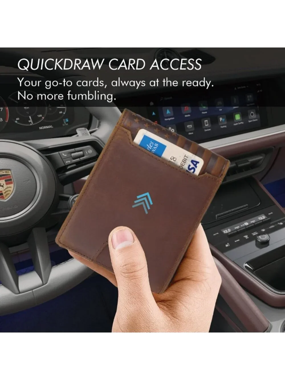 RFID Blocking Bifold Wallet for Men, Full Grain Leather, 13 Card Slots, 2 ID